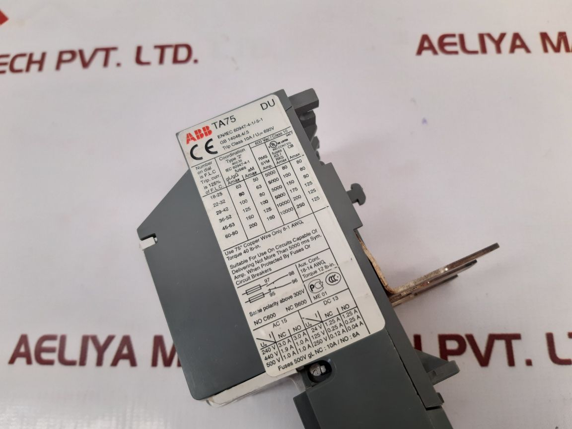 Abb Ta75 Du Thermal Overload Relay