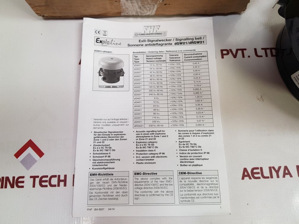 Funke+ Huster Fernsig Dgw21 Signalling Bell