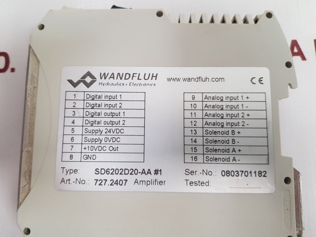 Wandfluh 727.2407 Amplifier And Controller Sd6202D20-aa #1