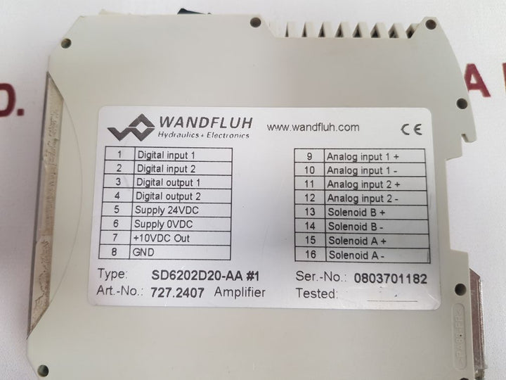 Wandfluh 727.2407 Amplifier And Controller Sd6202D20-aa #1
