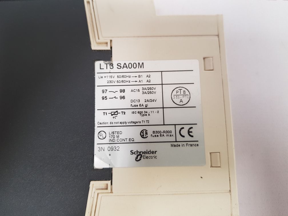 Telemecanique Schneider Electric Lt3Sa00M Electronic Protection Relay