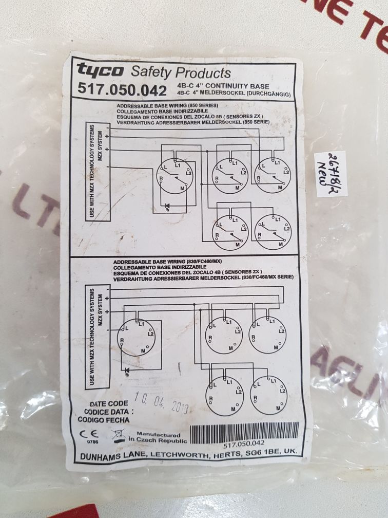 Set of 2x Tyco 517.050.042 continuity base