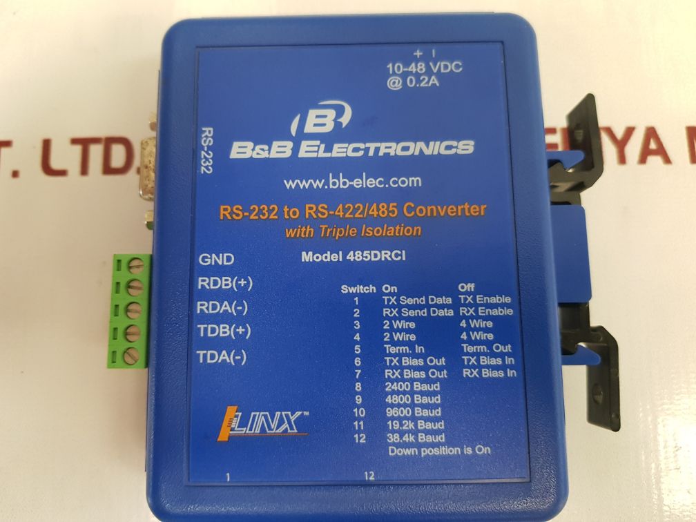 B&B Electronics 485Drci Rs-232 To Rs-422/485 Converter With Trip Isolation