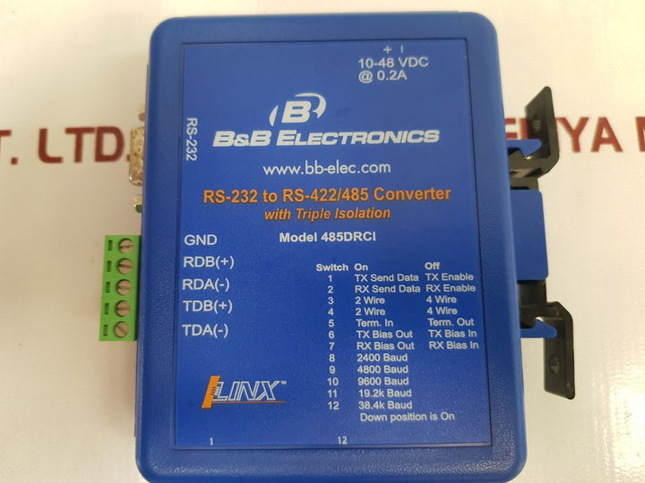 B&B Electronics 485Drci Rs-232 To Rs-422/485 Converter With Trip Isolation