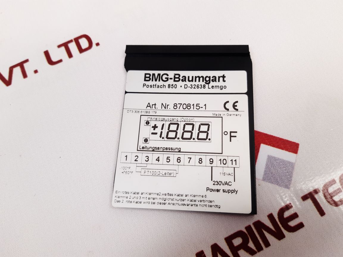 Bmg-baumgart 870815-1 Power Supply Board