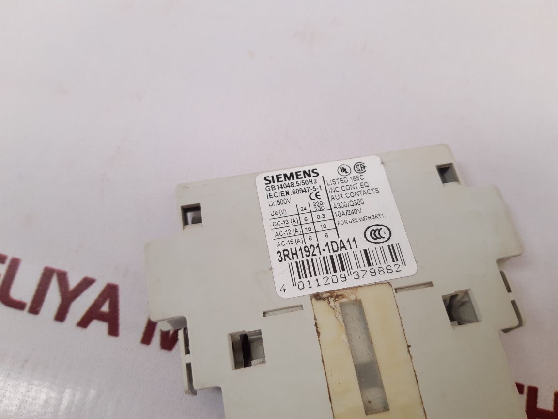 Siemens 3Rh1921-1Da11 Auxiliary Contact Block Used