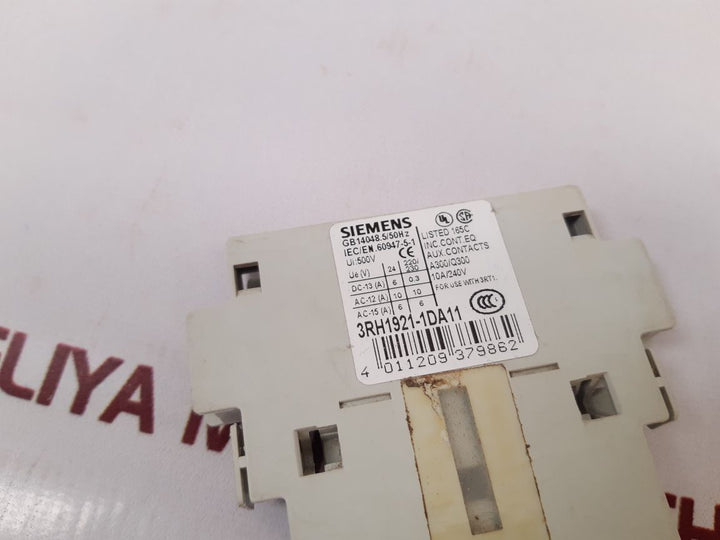 Siemens 3Rh1921-1Da11 Auxiliary Contact Block Used