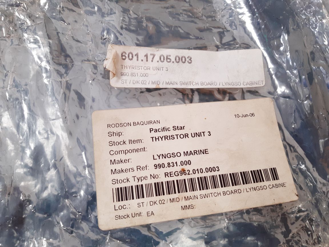 Soren T. Lyngso 990831 Thyristor Unit 3 Used