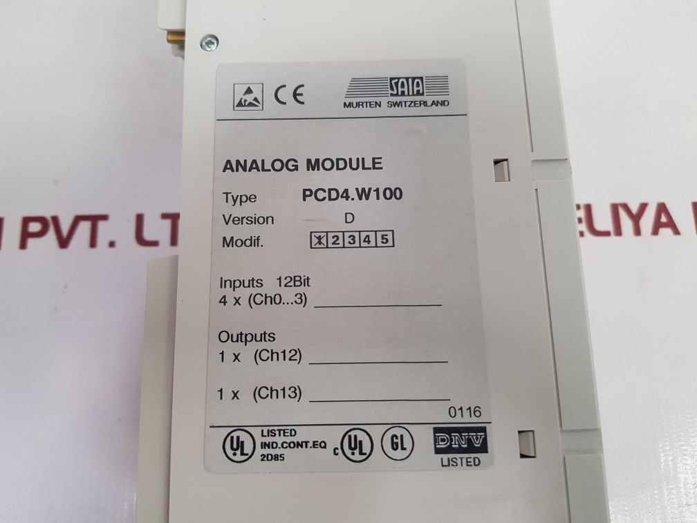 Saia-burgess Pcd4.W100 Analog Module