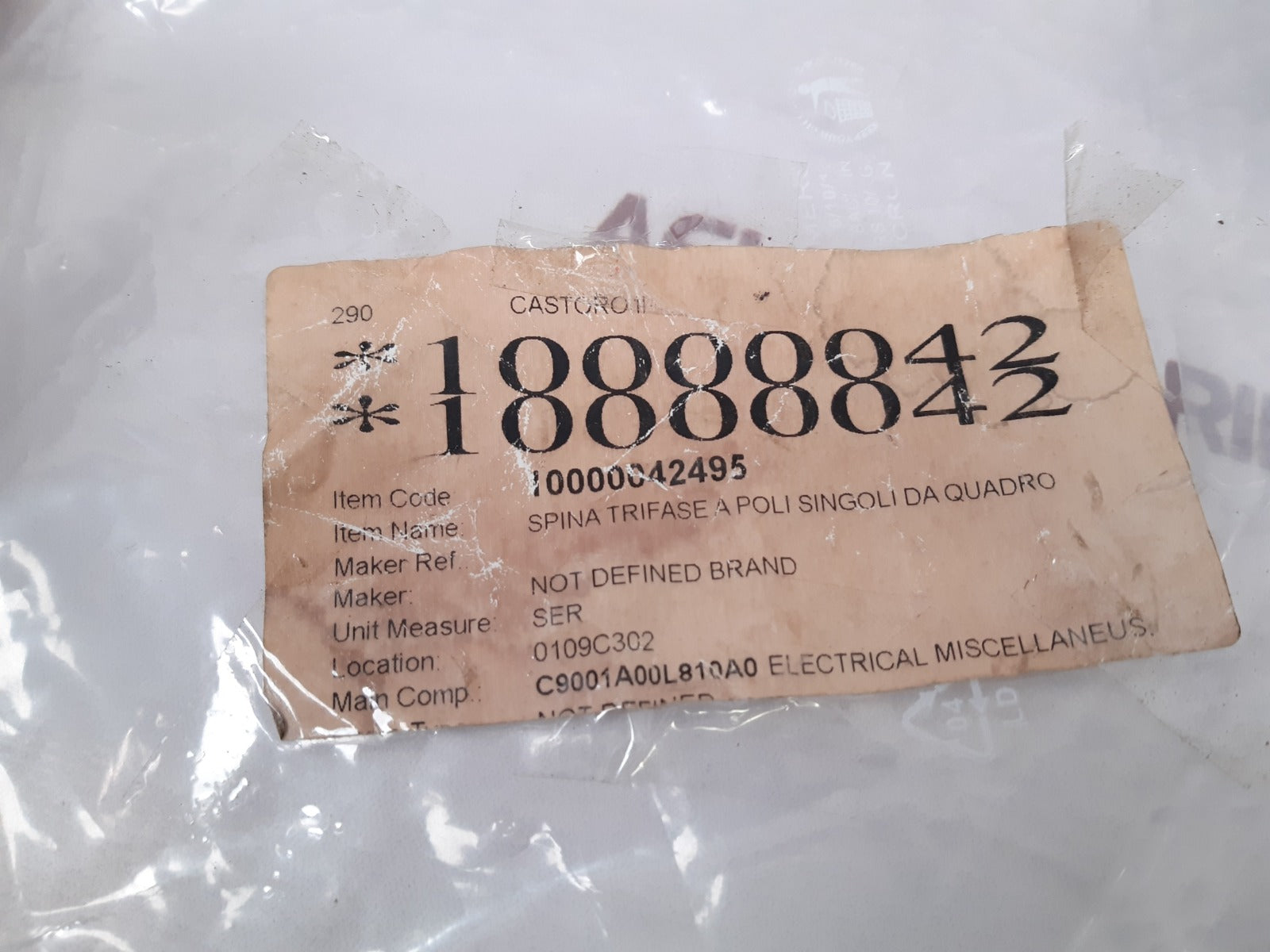 Veam 10000042495 Single-pole Three-phase Plug For Panel