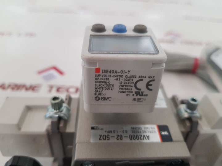 Smc av2000-02-5dz solenoid valve with aw20-vhs20-av-x1s2104a 