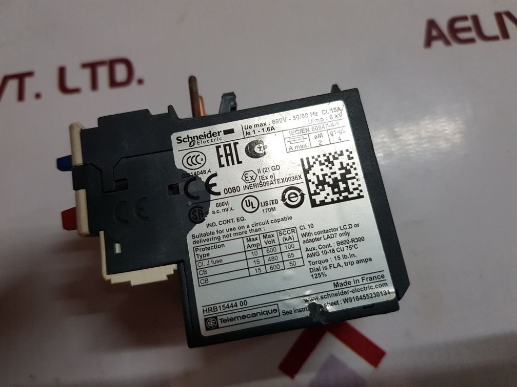 Schneider electric/telemecanique lrd 06 thermal overload relay 1-1.6a