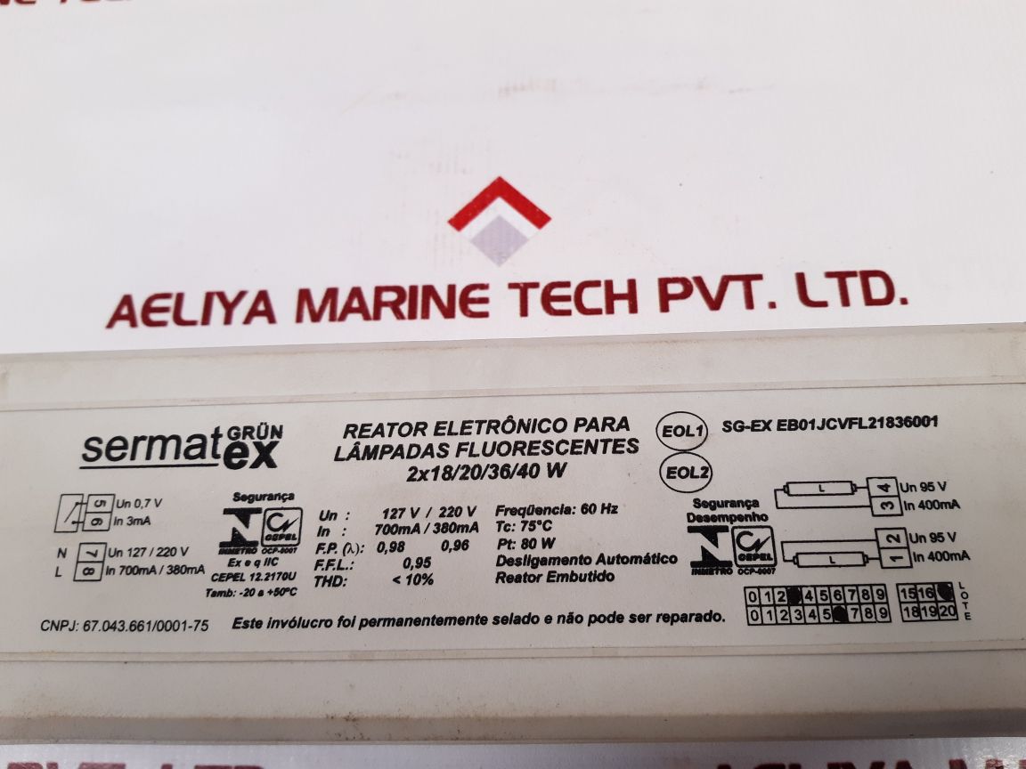 Sermatex Grün Sg-ex Eb01Jcvfl21836001 Reactor For Fluorescent Lamps