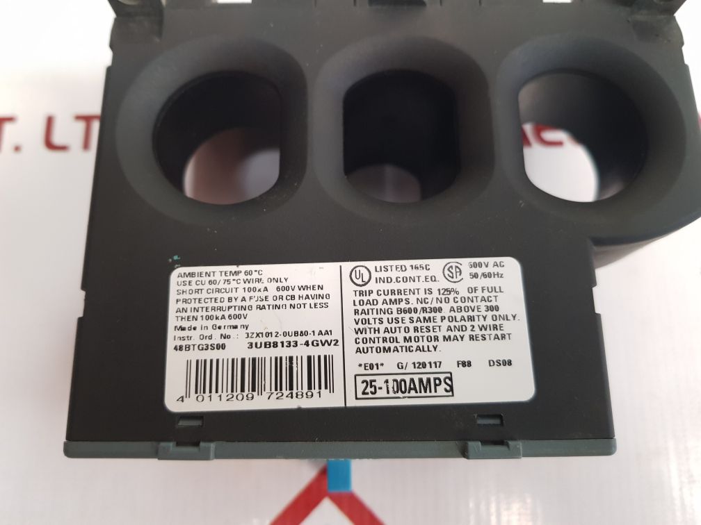 Siemens 3Ub8133-4Gw2 Overload Relay