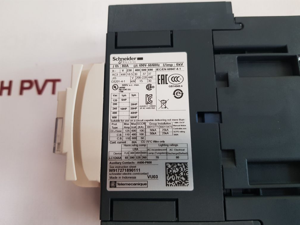 Schneider /Telemecanique Lc1D65Ap7 3 Pole Contactor