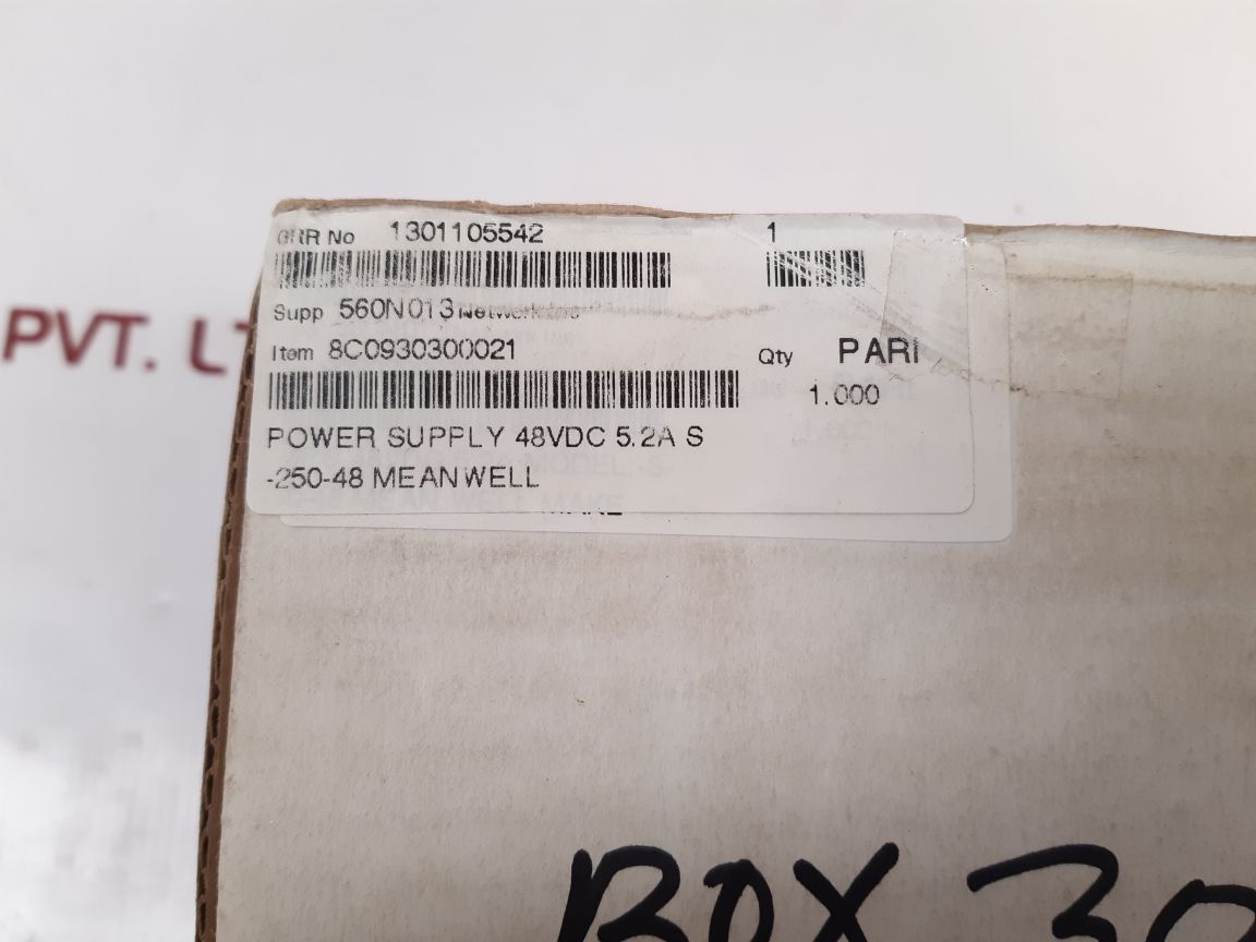 Mean Well S-250-48 Switching Power Supply 48Vdc 5.2A