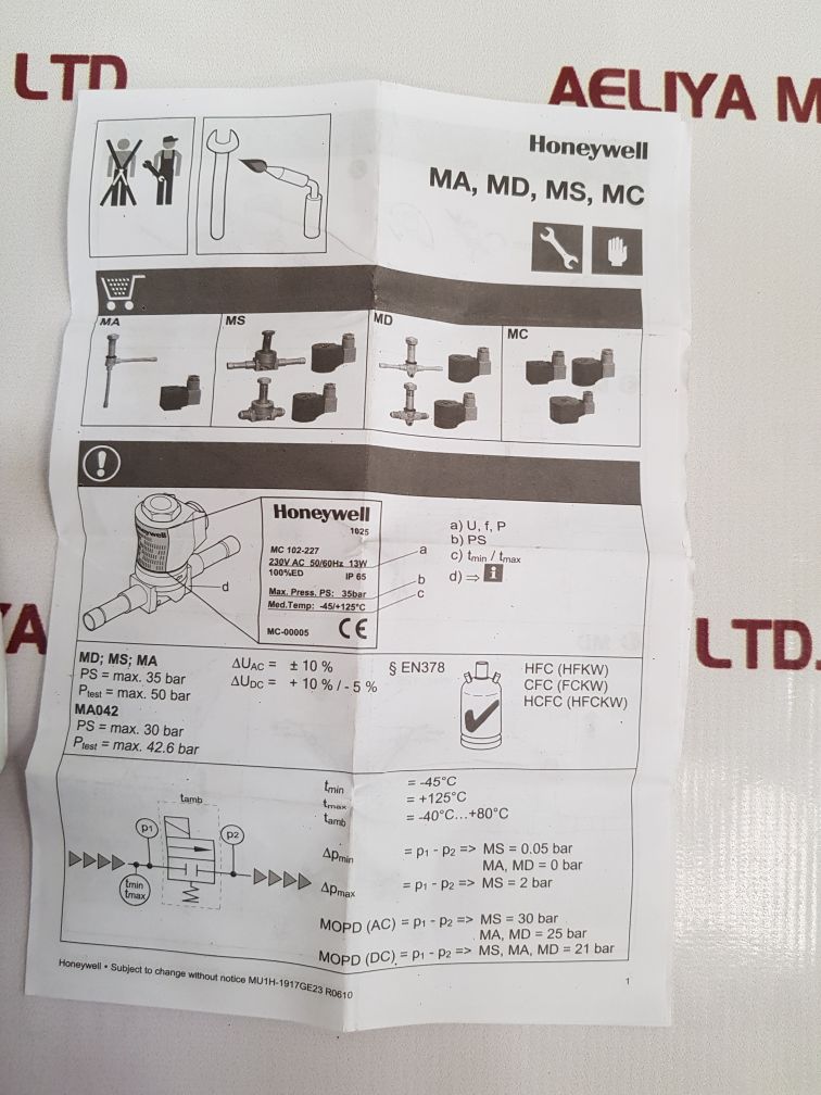 Honeywell Mc 102-227 Solenoid Valve Coil Mc-00005