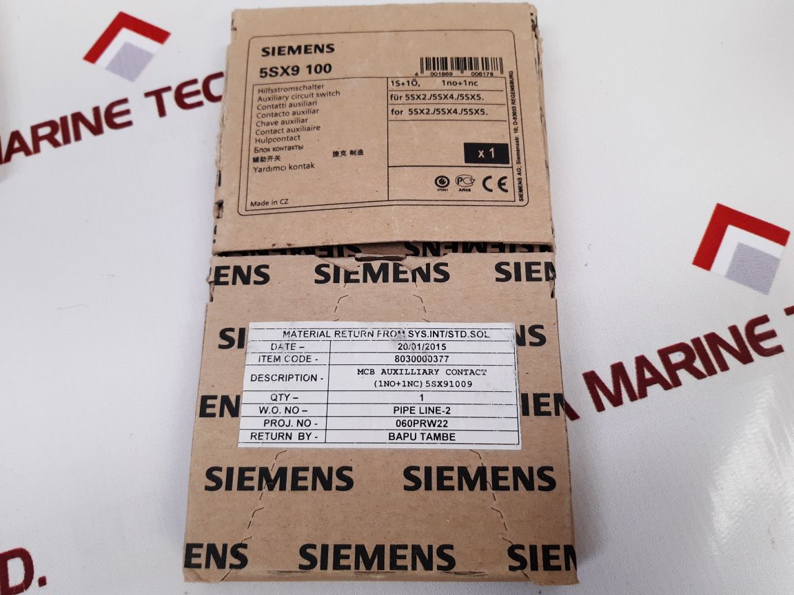 Siemens 5Sx9100 Hs Auxiliary Circuit Switch
