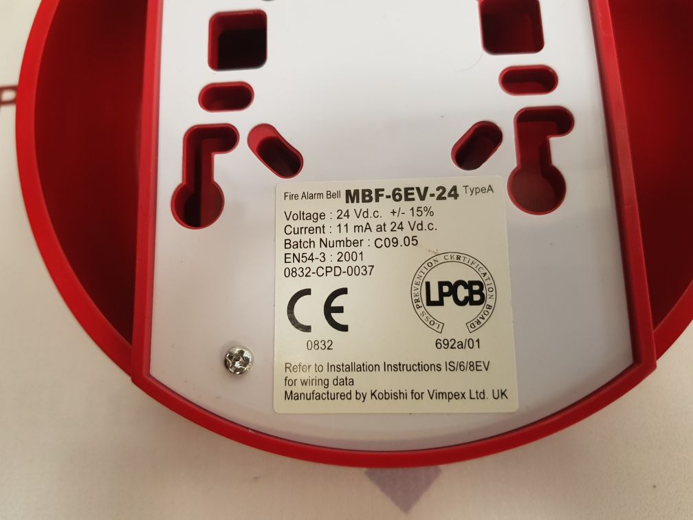 Vimpex Mbf-6Ev-24 Fire Alarm Bell 24 Vd.C.