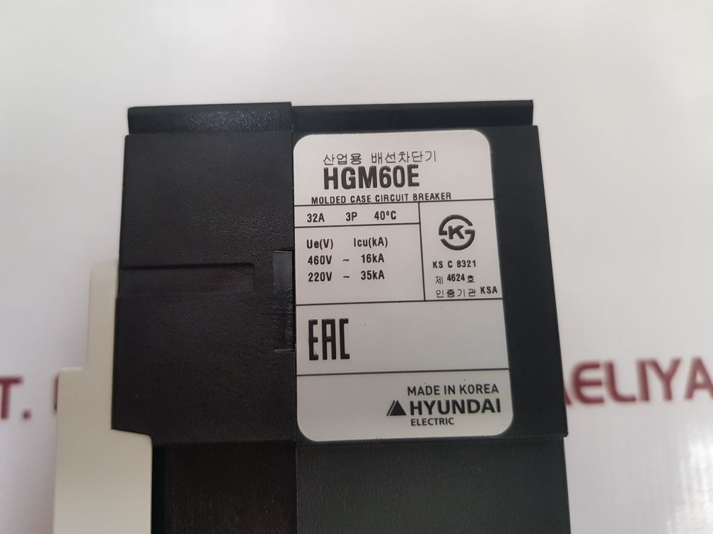 Hyundai Hgm 60E Molded Case Circuit Breaker 63Af 50/60Hz
