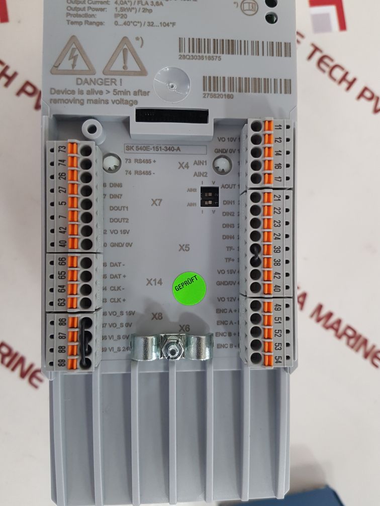 Nordac sk540e-151-340-a inverter drive 