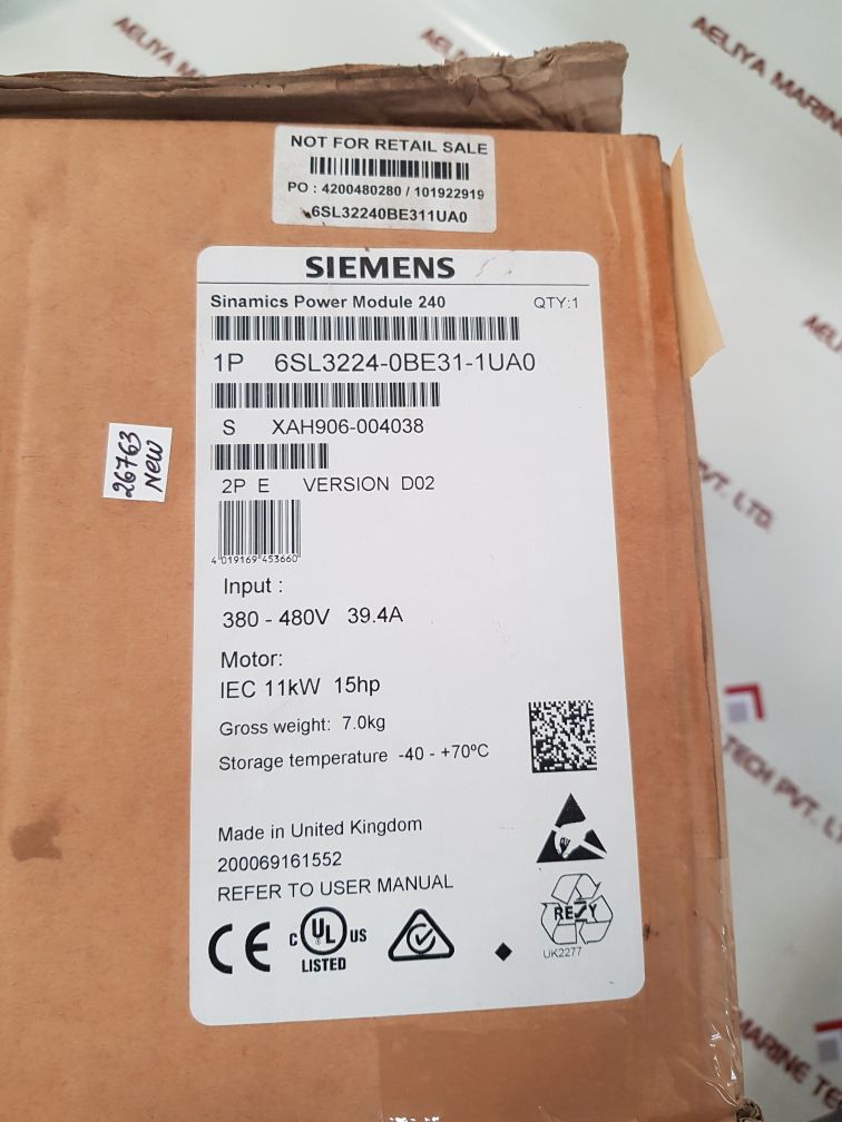 Siemens 6sl3224-0be31-1ua0 sinamics g120 power module
