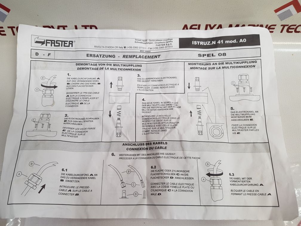Faster Spel 08 Electrical Connections X Fixed Part Kit New
