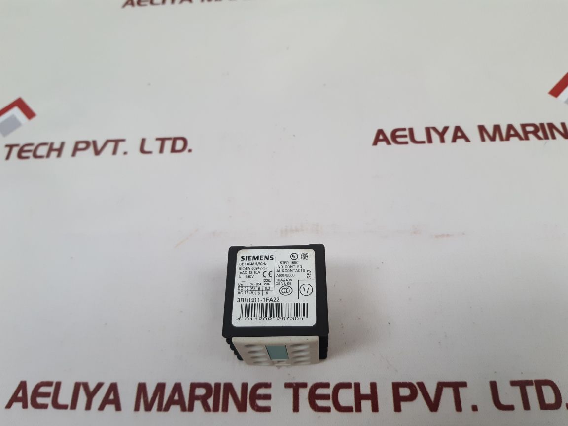 Siemens 3Rh1911-1Fa22 Auxiliary Switch Block

