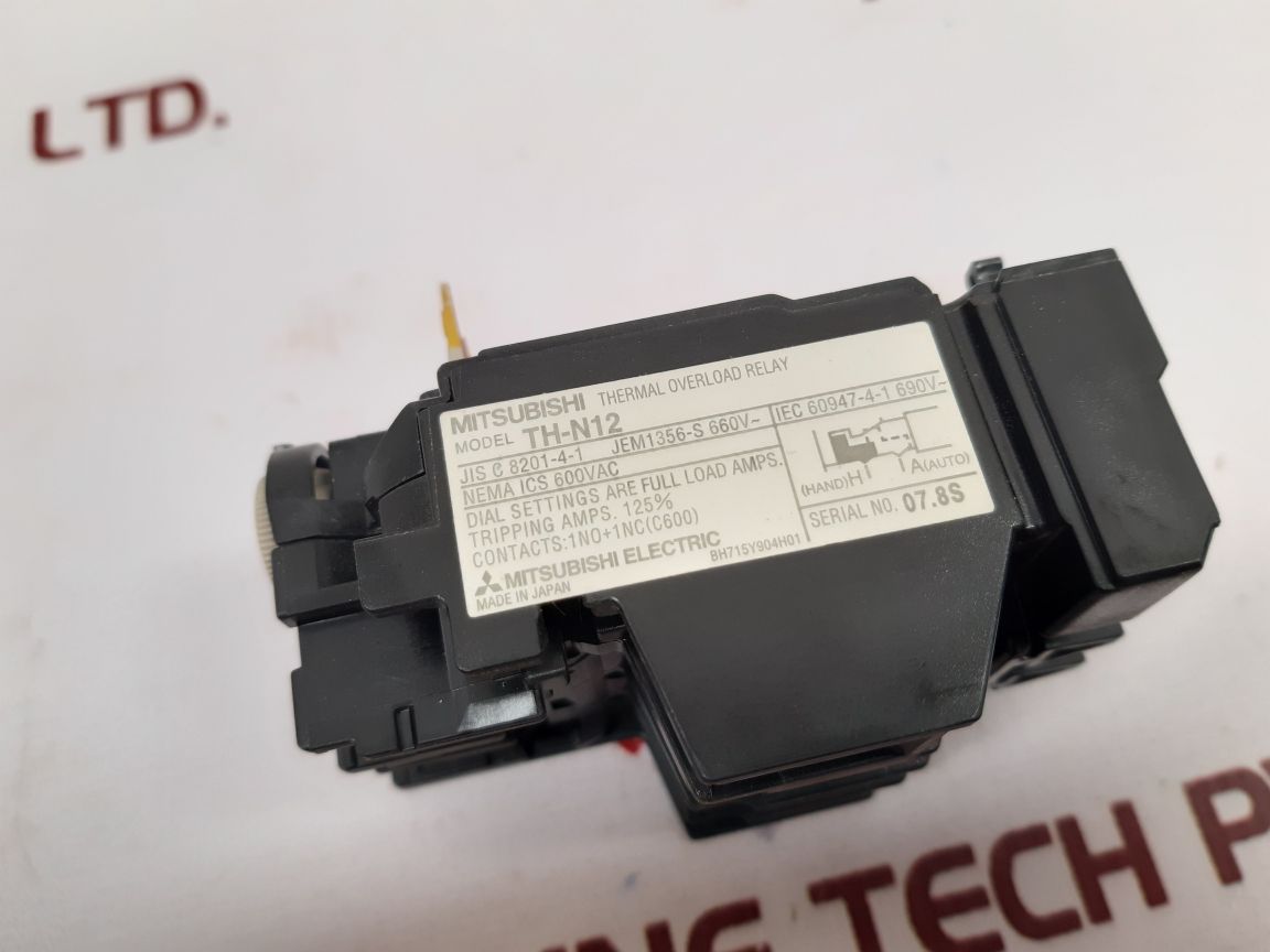 Mitsubishi Th-n12 Thermal Overload Relay

