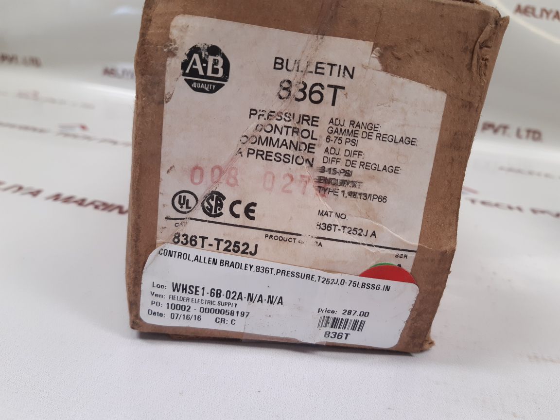 Allen-bradley 836T-t252J Bulletin 836T Pressure Control
