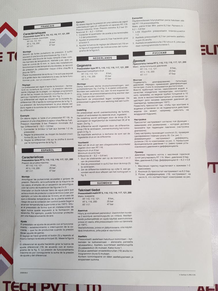 Danfoss 17-5200 Pressure Control