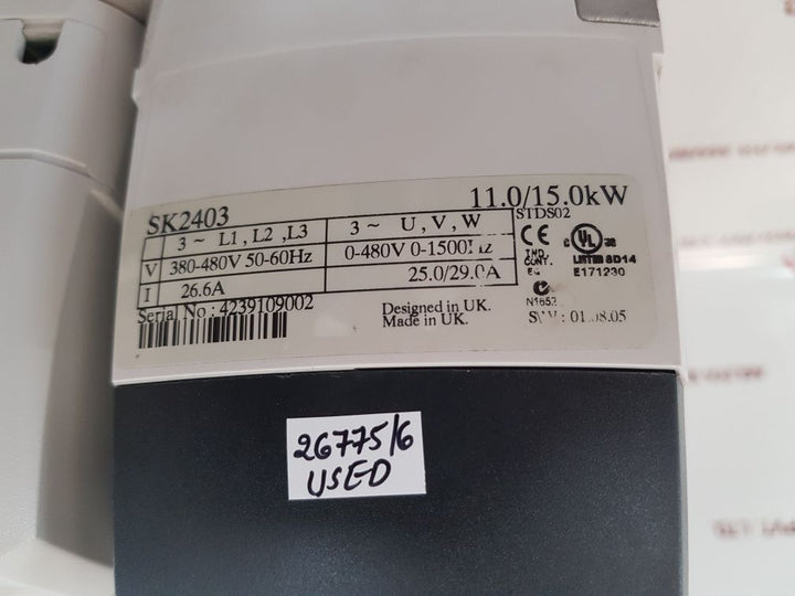 Emerson sk2403 control techniques inverter