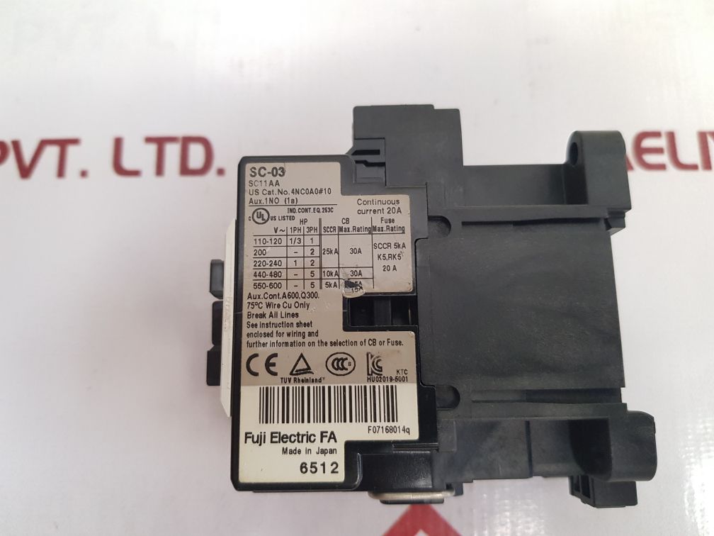 Fuji Electric Sc11Aa Magnetic Contactor Sc-03