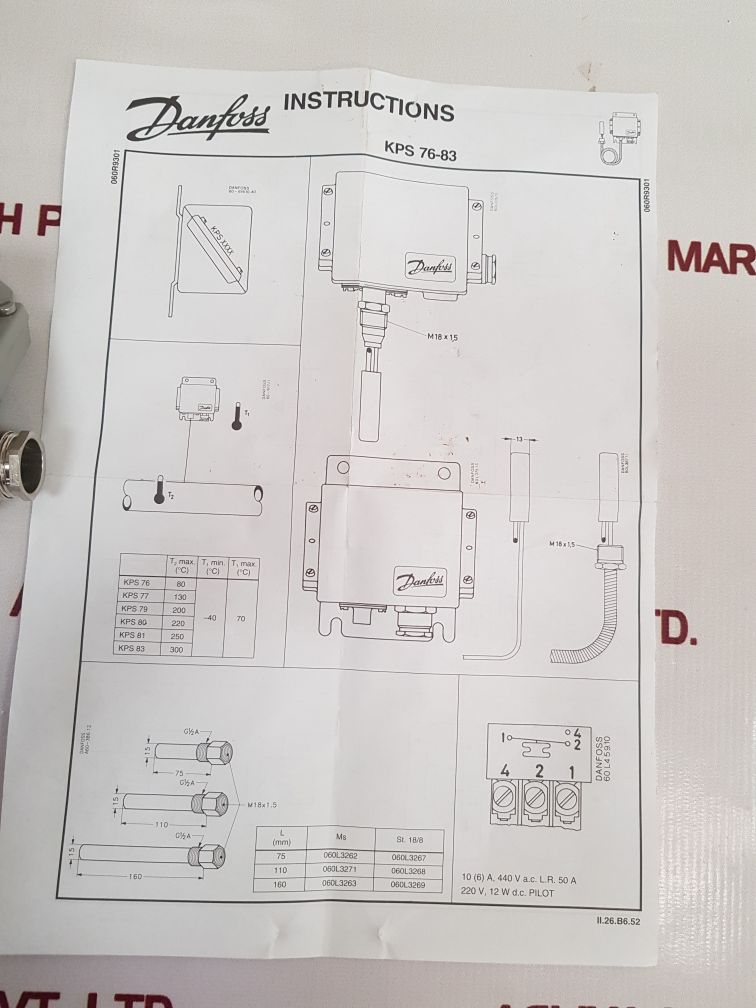 Danfoss Kps 79 Thermostat 060L3103