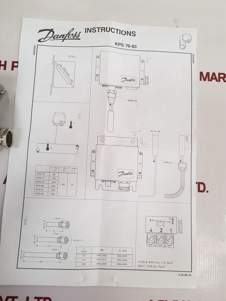 Danfoss Kps 79 Thermostat 060L3103