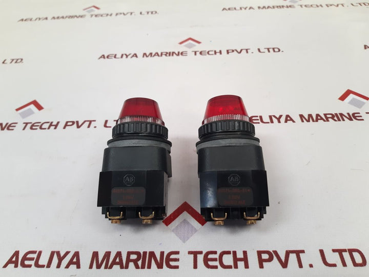 Set Of 2X Allen Bradley 40171-002-01 Red Pilot Light 