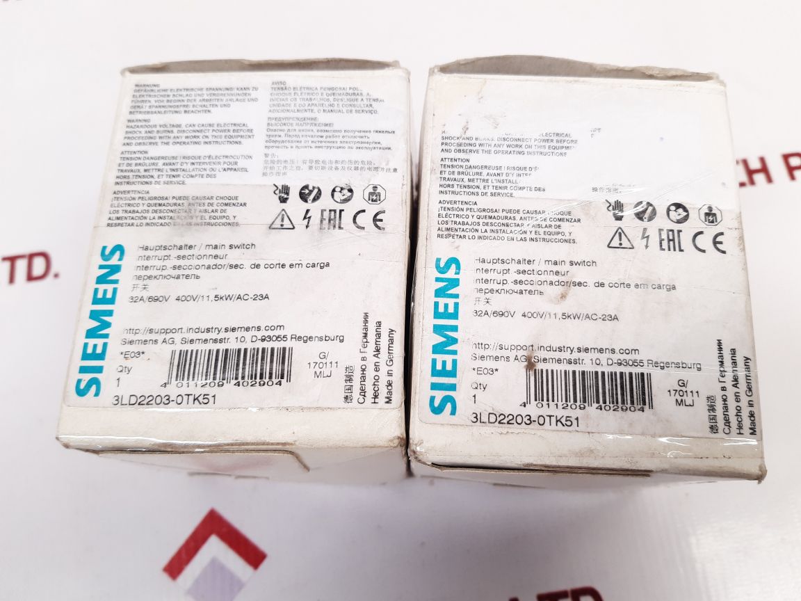 Siemens 3Ld2203-0Tk51 Main And Emergency Off Switch