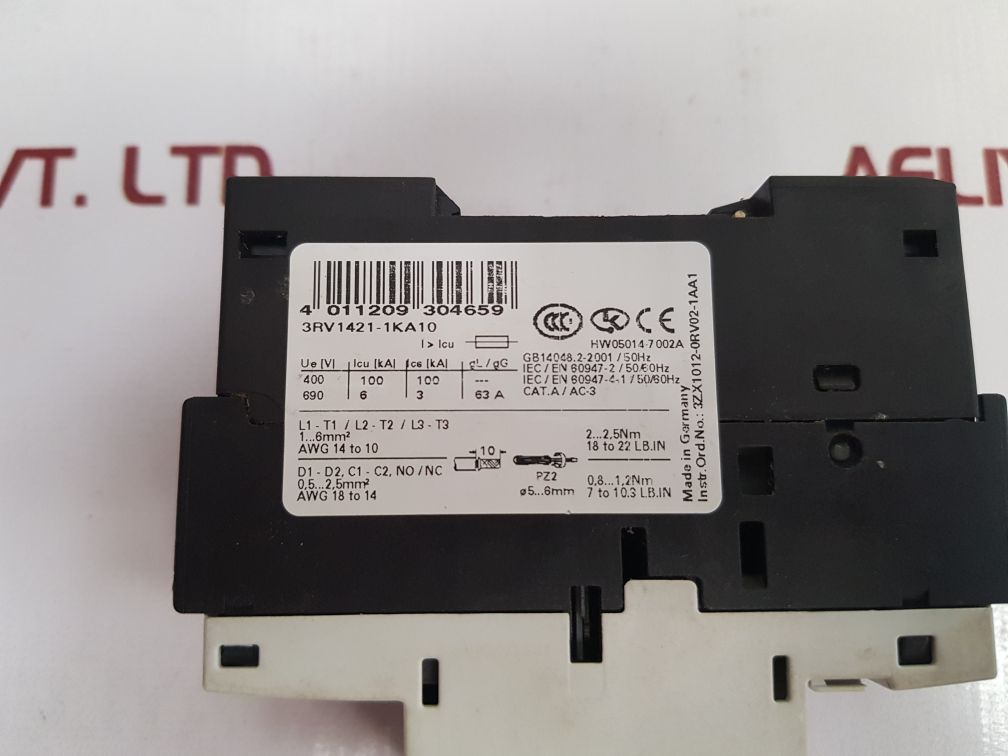 Siemens 3Rv1421-1Ka10 Circuit Breaker