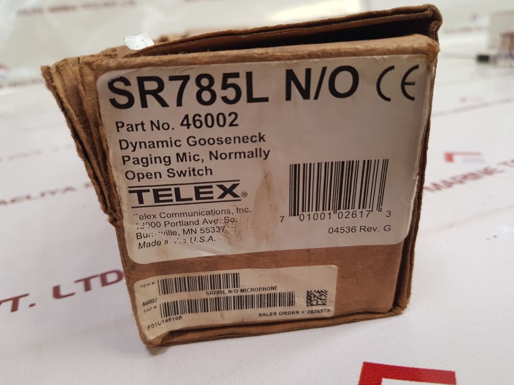 Telex Sr785L N/O Dynamic Gooseneck Paging Microphone