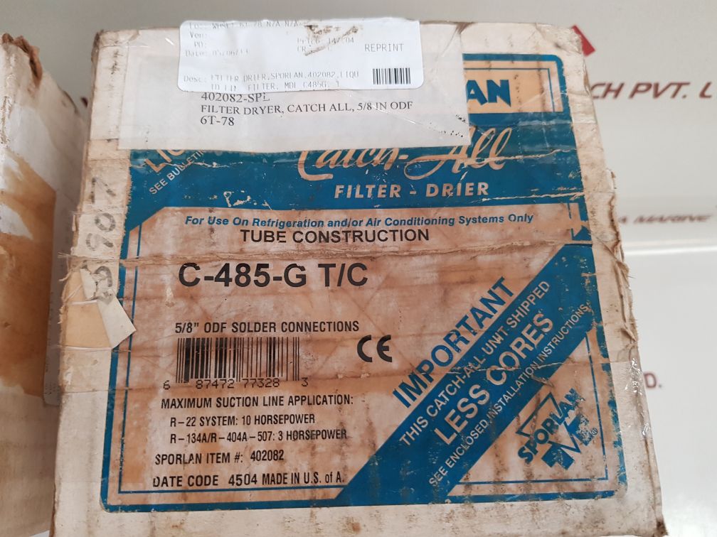 Sporlan Valve C-485-g T/C Filter-drier