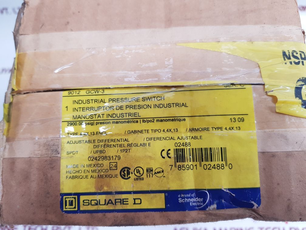Square D Gcw-3 Industrial Pressure Switch