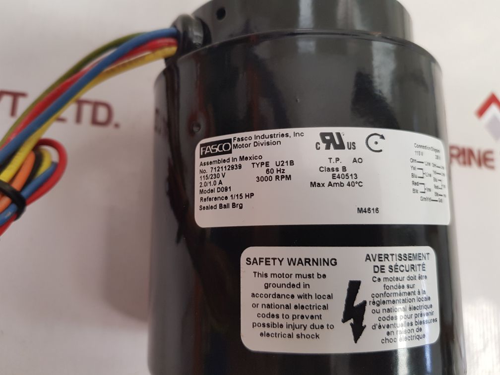 Fasco U21B Ventilation Motor 712112939