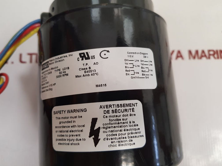 Fasco U21B Ventilation Motor 712112939