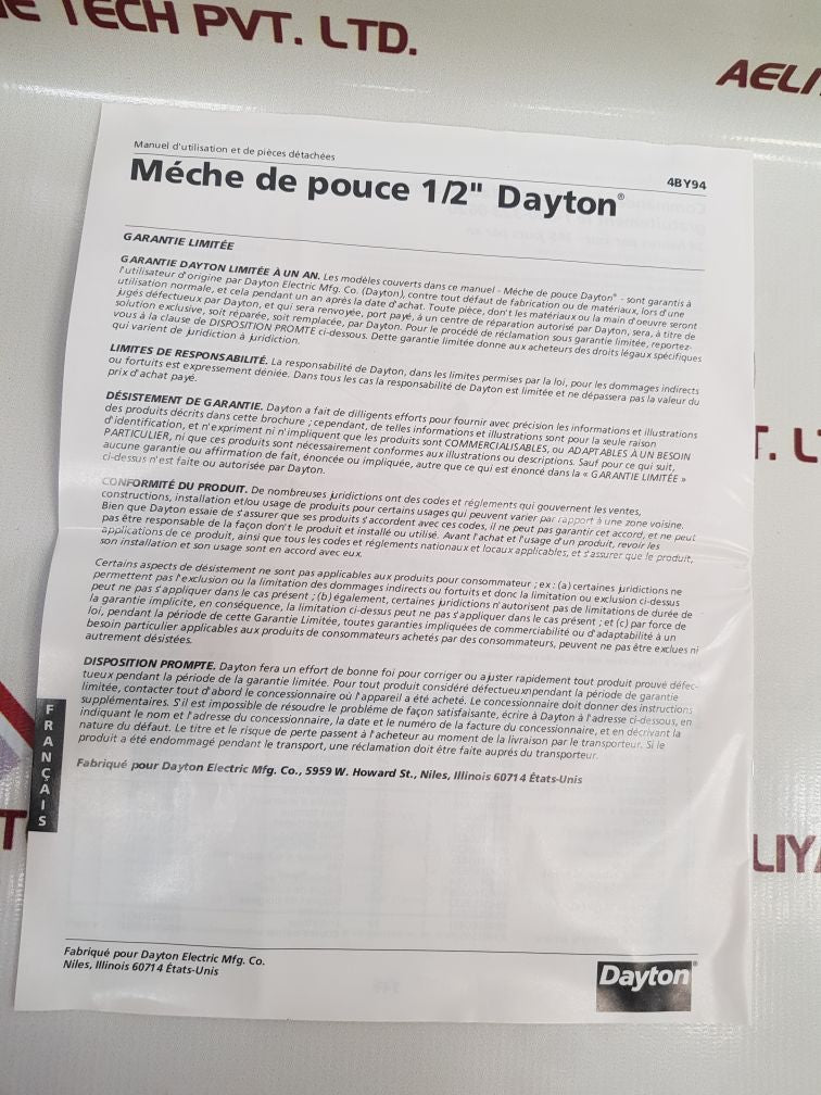 Dayton 4By94 Pistol Drills