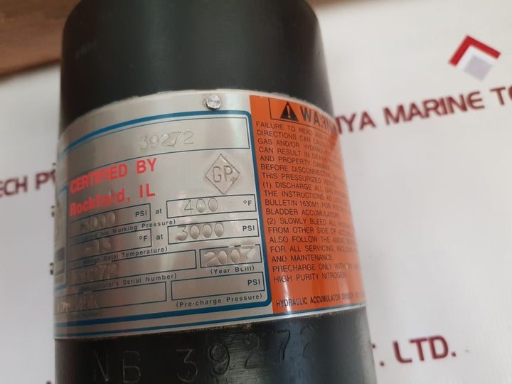 Parker A4L0116D345K Hydraulic Accumulator
