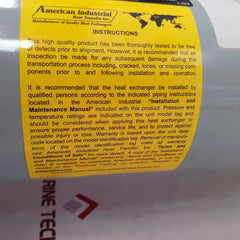 American Industrial Sae-1002-c6-fp-cnt-b 0918 Heat Exchanger