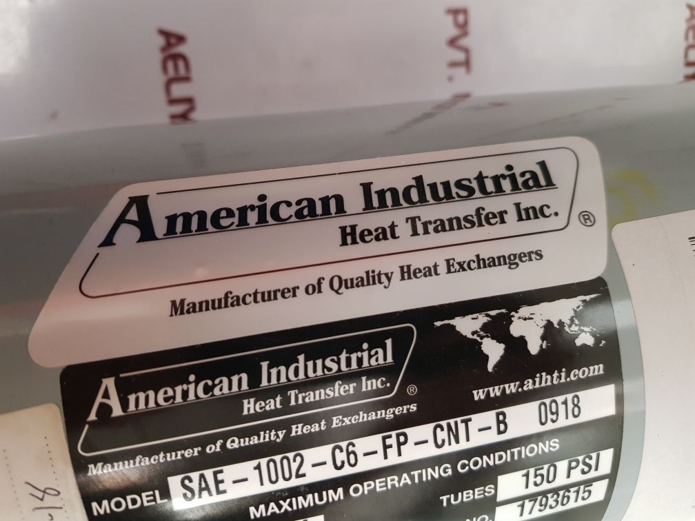 American Industrial Sae-1002-c6-fp-cnt-b 0918 Heat Exchanger