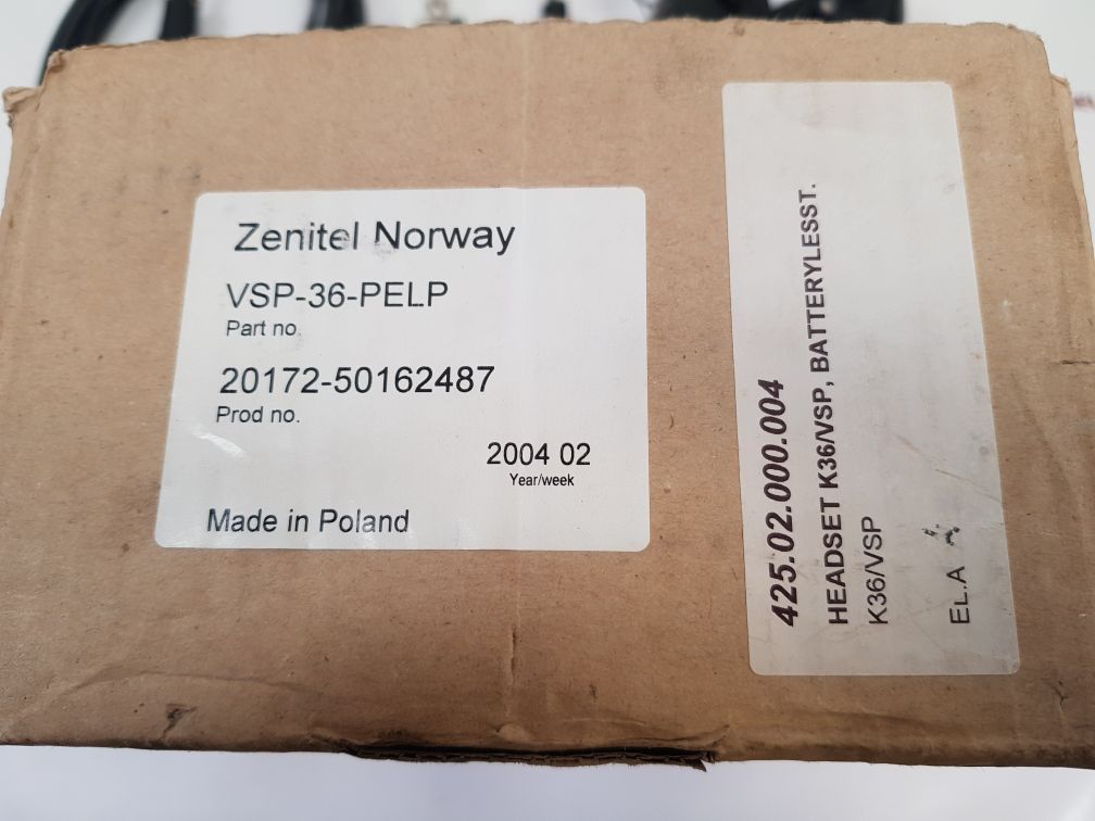 Zenitel Vsp-36-pelp Batterylesst. Headset Mt7H79A-04