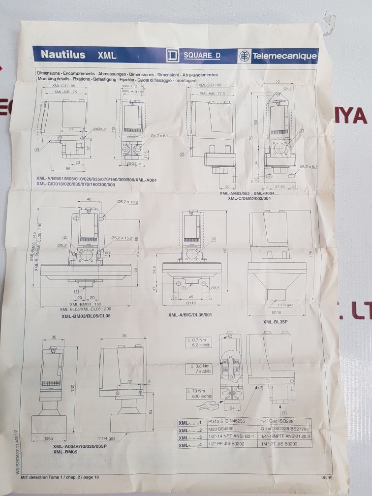 Telemecanique Xml A035A2S11 Pressure Switch