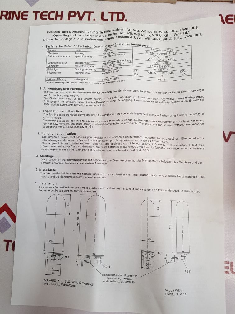 Pfannenberg Wbs Flash Light new